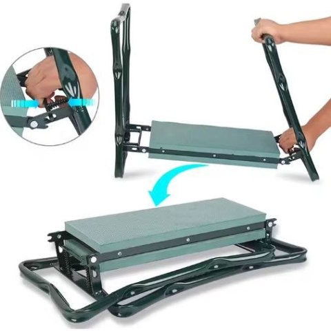 Klęcznik Ogrodowy Taboret Krzesełko Składane Z Przybornikiem 3w1 LEAN