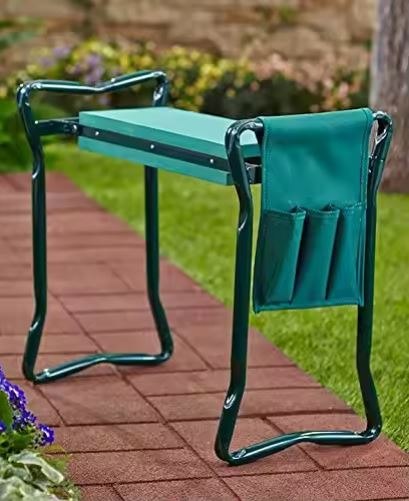 Klęcznik Ogrodowy Taboret Krzesełko Składane Z Przybornikiem 3w1 LEAN