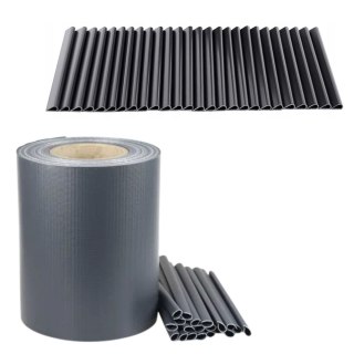 Taśma Ogrodzeniowa Ochrona UV 20 Klipsów Szara 450 g/m² 19x35m LEAN