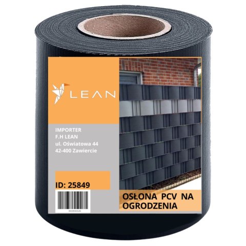 Taśma Ogrodzeniowa Ochrona UV 20 Klipsów Szara 450 g/m² 19x35m LEAN