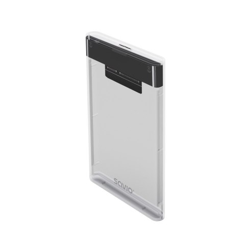 Zewnętrzna obudowa na dysk HDD/SSD 2.5", USB 3.0, AK-66, transparentna Savio