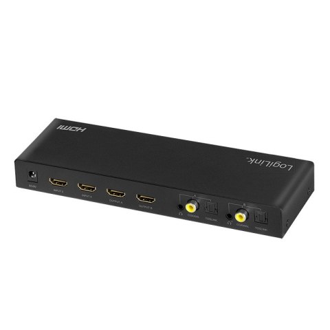 Switch 4x2 HDMI, 4K 60Hz, z pilotem LogiLink