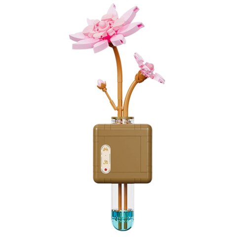 Klocki Konstrukcyjne Kwiat Lotosu Różowy W Fiolce 376 el. LEAN Toys