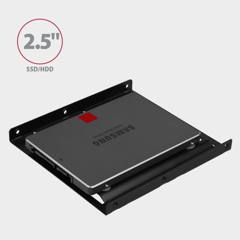RHD-125B Ramka metalowa do montażu 1x 2.5" HDD w pozycji 3.5" Czarna AXAGON