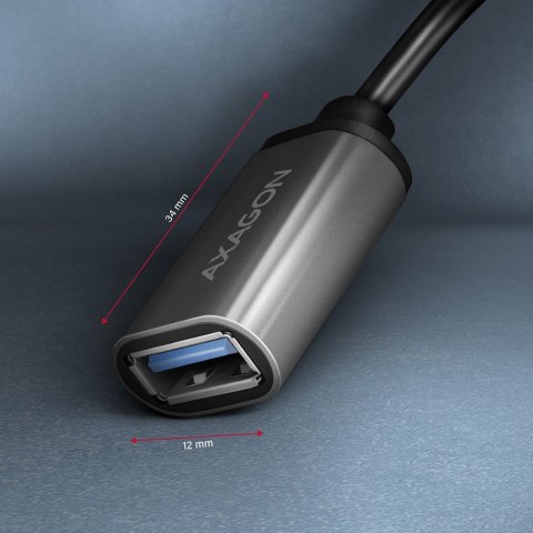 RUCM-AFAC Kabel adapter USB 3.2 Gen 1 Type-C samiec -> Type-A żeńska, 0,2m, 3A, ALU AXAGON