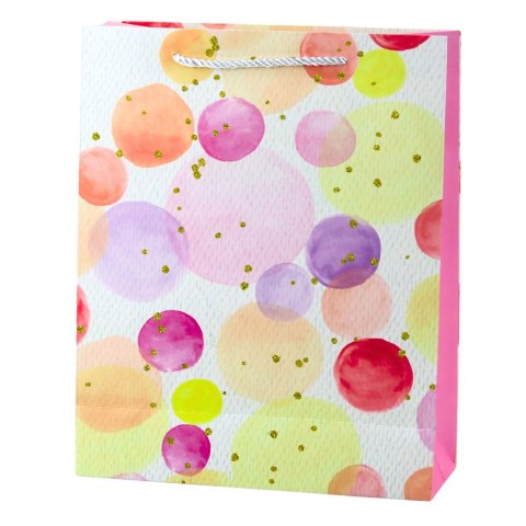 Torba Prezentowa Kropki Akwarelowe Pastelowe 32 × 26 × 10 cm LEAN