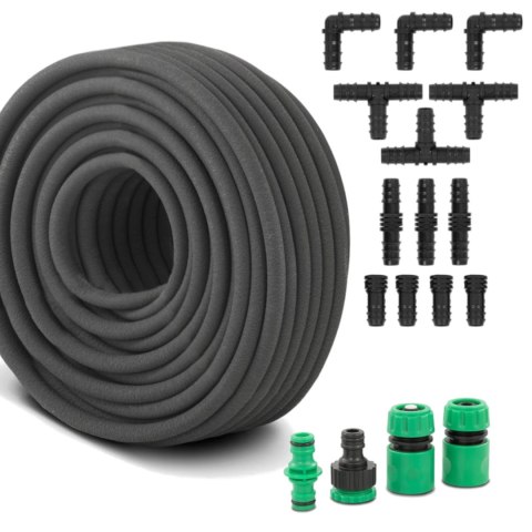 Wąż linia kroplująca do nawadniania podlewania roślin ZESTAW 50 m Hillvert