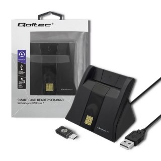 Inteligentny czytnik chipowych kart ID | USB 2.0 | Plug&play Qoltec