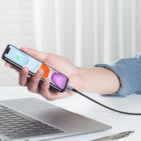 Kabel przewód w oplocie USB-A - iPhone Lightning MFi 2m - czarny UGREEN