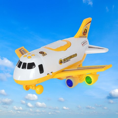 Transporter samolot rozkładany z autami + 3 auta pojazdy budowlane światła dźwięk Kik Sp. z o. o. Sp. k.