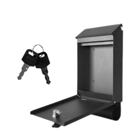 Skrzynka Pocztowa Na Listy Gazety Stal Ocynkowana Czarna 32,5x22,5x9,5cm LEAN