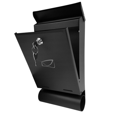 Skrzynka Pocztowa Na Listy Gazety Stal Ocynkowana Czarna 32,5x22,5x9,5cm LEAN