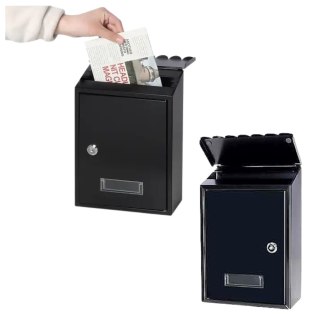 Skrzynka Pocztowa Na Listy Stal Ocynkowana Czarna 26,5x18,5x6,5cm LEAN