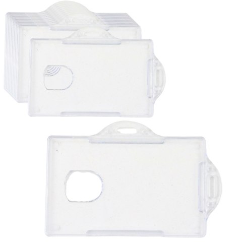 Etui Poziome Na Identyfikator Karty Twardy Plastik Przeźroczyste 10szt. LEAN