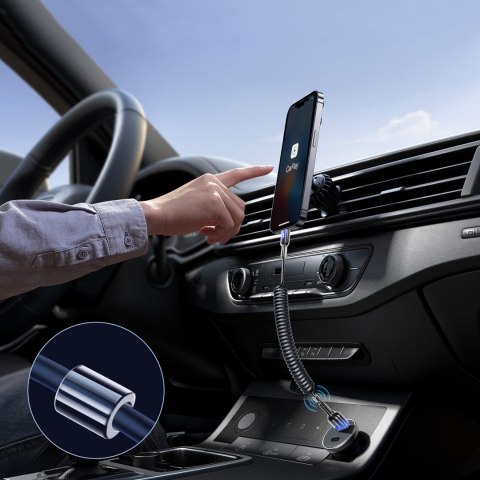 Kabel przewód spiralny USB-A - USB-C Crystal-Clear Series 3A 1.5m - czarny JOYROOM