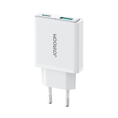 Mała i supercienka ładowarka sieciowa 20W USB-A USB-C - biała JOYROOM