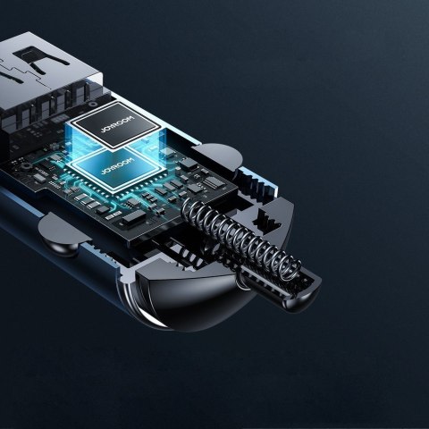 Szybka ładowarka samochodowa USB-C USB 45W 5A PD QC 3.0 AFC SCP szary JOYROOM