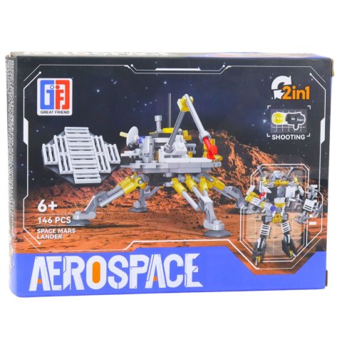 Klocki Konstrukcyjne Lądownik Marsjański Robot Kosmiczny 2w1 146 el. LEAN TOYS