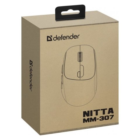 Mysz bezprzewodowa NITTA MM-307 RF+BT 1600DPI 6P biała Defender