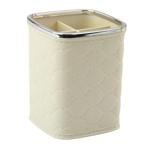 Organizer Pojemnik Na Pędzle Cztery Przegrody Biały 12 x 9,5cm LEAN