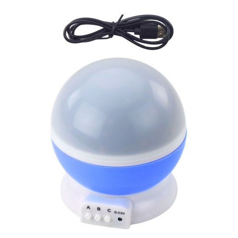 Projektor Gwiazd Obrotowy 360° LED Lampka Nocna Niebieski LEAN Toys