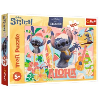 Puzzle - 100 - Stitch i przyjaciele w akcji - Disney - Trefl 16495 Trefl Puzzle