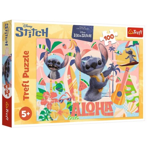 Puzzle - 100 - Stitch i przyjaciele w akcji - Disney - Trefl 16495 Trefl Puzzle