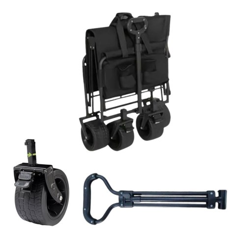 Wózek Ogrodowy Plażowy Transportowy Składany Czarny 120L LEAN