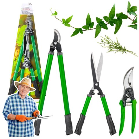 Zestaw Sekatorów Ogrodowych Do Gałęzi Żywopłotu Etui 3szt. LEAN