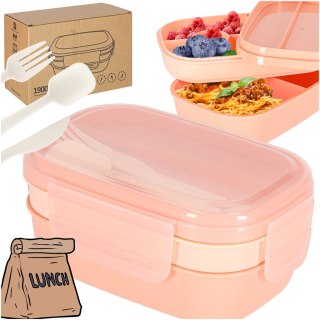 Lunch box śniadaniówka pudełko śniadaniowe z przegródkami dzielone 1900ml pomarańczowe Kik Sp. z o. o. Sp. k.