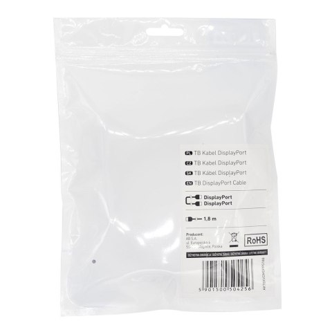 Kabel DisplayPort M/M 1.8 m. czarny v 1.1 TB