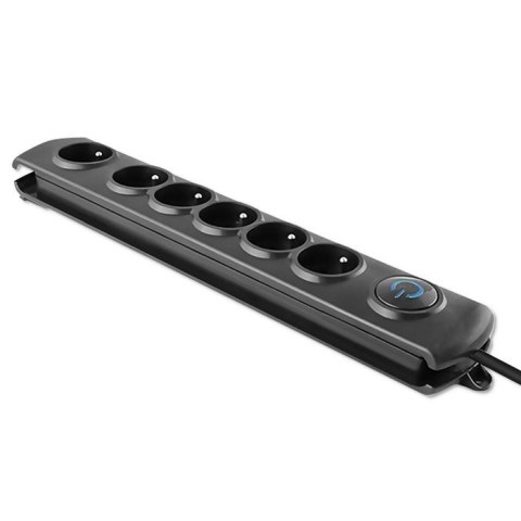 Listwa antyprzepięciowa, 6 gniazd; 1,8m Qoltec