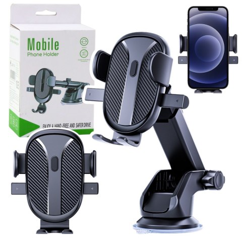 Mocny Uchwyt Samochodowy Na Szybę Kokpit Kratki Czarny LEAN