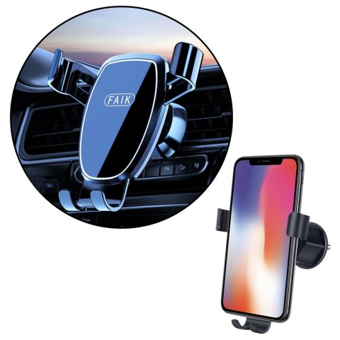 Uchwyt Samochodowy Grawitacyjny Na Telefon Do Kratki Wentylacyjnej Czarny LEAN