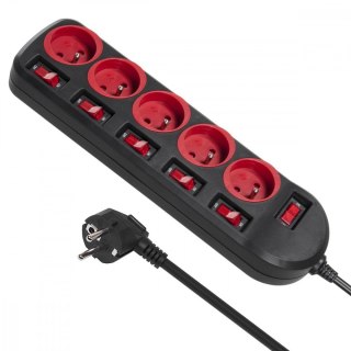 Listwa zasilająca MCE204 5 gniazd z włącznikami Maclean