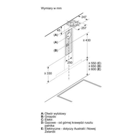 Okap kominowy DWB96BC60 Bosch