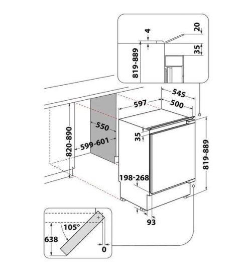 Chłodziarka do zabudowy WBUL021 Whirlpool