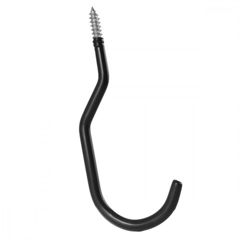 2x hak sufitowy, max 10 kg/hak, MC-485 Komplet dwóch haków, na drabinę, rower, wąż ogrodowy. Stalowy Czarny. Maclean