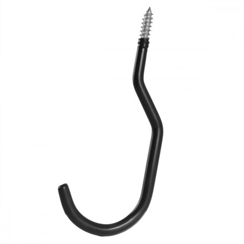 2x hak sufitowy, max 10 kg/hak, MC-485 Komplet dwóch haków, na drabinę, rower, wąż ogrodowy. Stalowy Czarny. Maclean