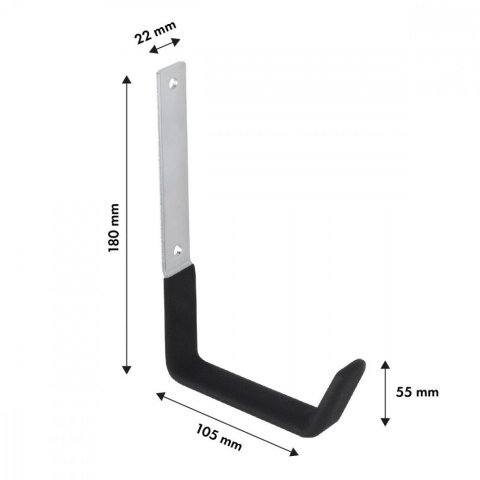 Uchwyt ścienny x2, max 22kg/MC-489. Stalowy, czarny Maclean