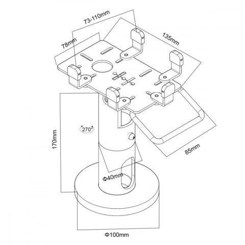 Uchwyt terminala płatniczego, MC-818 POS Uniwersalny Maclean