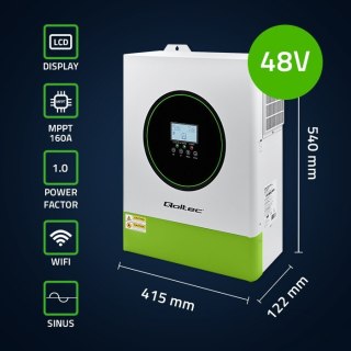 Hybrydowy Inwerter solarny Off-Grid 11000W | 160A | 48V | MPPT | BMS | Sinus | opcja Wi-Fi | Power Factor 1.0 Qoltec