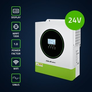 Hybrydowy Inwerter solarny Off-Grid 3500W | 100A | 24V | MPPT | BMS | opcja Wi-Fi | Sinus | Power Factor 1.0 Qoltec