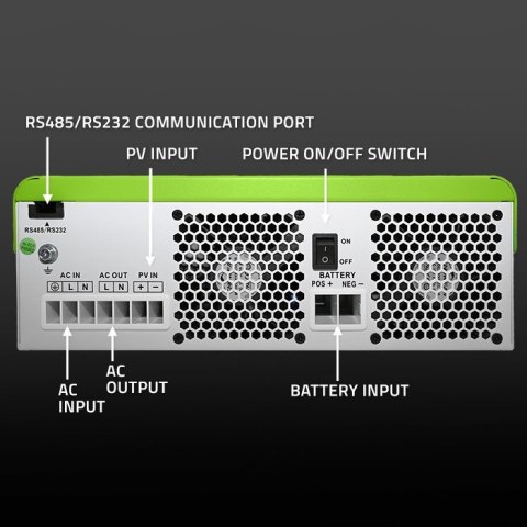Hybrydowy Inwerter solarny Off-Grid 6200W | 120A | 48V | MPPT | BMS | Sinus | opcja Wi-Fi | Power Factor 1.0 Qoltec