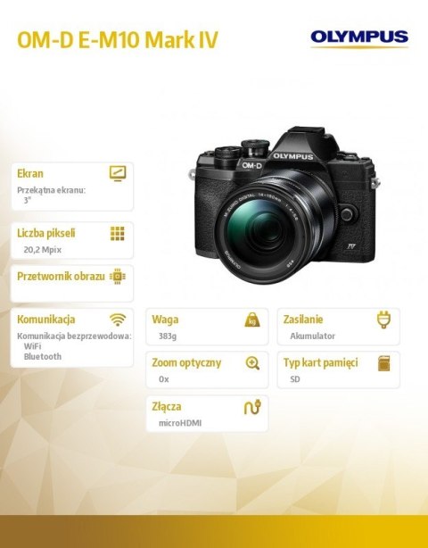 Aparat OM-D E-M10 Mark IV + 14-150mm f/4-5.6II czarny Olympus