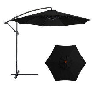 Parasol Ogrodowy Boczny Z Regulacją Pochyłu Pokrowiec 350 x 250cm Czarny LEAN