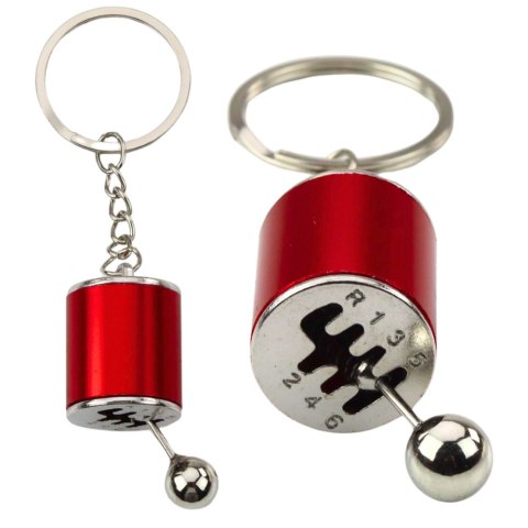 Brelok Metalowy Do Kluczy Skrzynia Biegów Ruchoma Czerwony LEAN TOYS