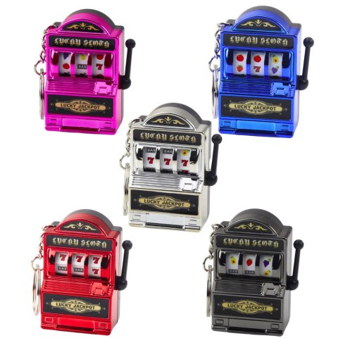 Brelok Mini Maszyna Kasynowa Slot Automat Ruchomy Drążek Mix Kolor LEAN TOYS