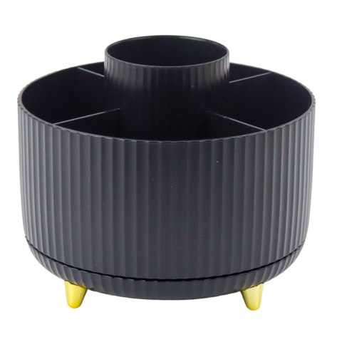 Organizer Na Pędzle Kosmetyki Obrotowy 360° 5 Przegród Czarny LEAN