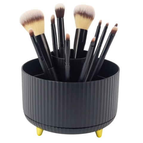 Organizer Na Pędzle Kosmetyki Obrotowy 360° 5 Przegród Czarny LEAN